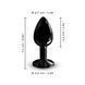 Металева анальна пробка з кристалом Dorcel Diamond Plug Black S