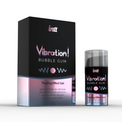 Жидкий вибратор Intt Vibration Bubble Gum (15 мл), густой гель, очень вкусный, действует до 30 минут фото и описание