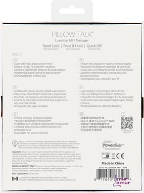 Роскошный вибратор Pillow Talk - Racy Pink с кристаллом Сваровски для точки G, подарочная упаковка фото и описание