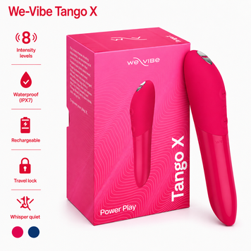 Потужна віброкуля Tango X Cherry Red by We-Vibe, 7 режимів вібрації, 8 рівнів інтенсивності