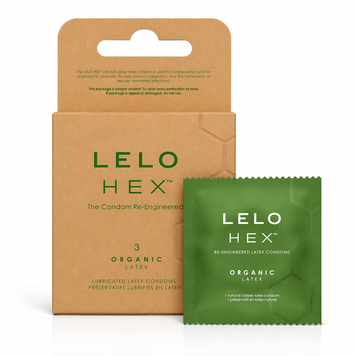 Презервативи LELO HEX Condoms Organic 3 Pack, тонкі та суперміцні