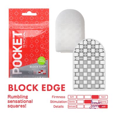 Мастурбатор TENGA Pocket Block Edge фото и описание