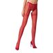 Еротичні колготки-бодістокінг Passion S012 red, імітація панчох, пояса та ажурних трусиків фото