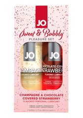 Набор лубрикантов System JO Sweet&Bubbly – Shampagne & Chocolete Covered Strawberry (2×60 мл) фото и описание