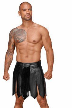 Чоловіча спідниця гладіатора Noir Handmade H053 Eco leather men's gladiator skirt, M, екошкіра
