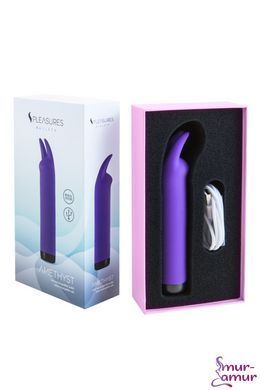Вибратор S Pleasures Bullets Amethyst, фиолетовый, с двумя отростками, 10 режимов, диаметр 2,8 см