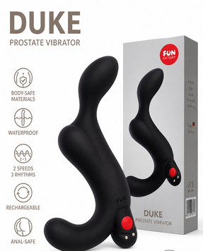 Массажер простаты Fun Factory DUKE black, стимуляция промежности, съемная вибропуля фото и описание