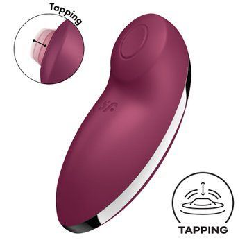 Вібростимулятор-пульсатор Satisfyer Tap & Climax 2 Red, ефект постукування пальцем