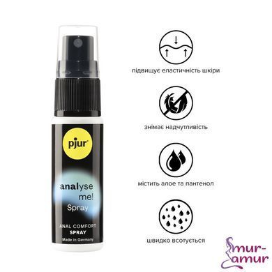 Расслабляющий анальный спрей pjur analyse me! Spray 20 мл, с пантенолом и алоэ, концентрированный фото и описание