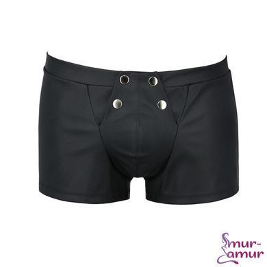 Чоловічі шкіряні боксери з клапаном Passion 050 SHORT PATRICK S/M Black фото і опис