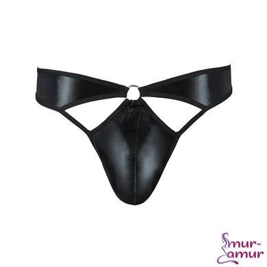 Мужские стринги Passion 033 THONG PAUL XXL/XXXL Black, под латекс