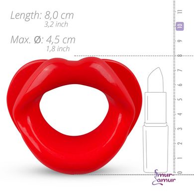 Силіконова капа-розширювач для рота у формі губ / капа-губи XOXO Blow Me A Kiss Mouth Gag - Red фото і опис