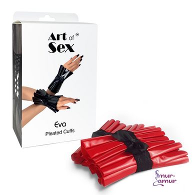 Плиссированные манжеты на руки Art of Sex - Eva, цвет красный фото и описание