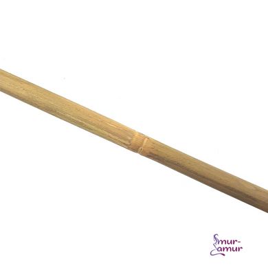 Трость бамбуковая 75 см , рукоятка натуральная кожа, черно-золотая фото и описание