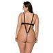 Боді з екошкіри Passion CELINE BODY 6XL/7XL black, з доступом, відкритий фото