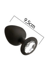 Анальная пробка с кристаллом MAI Attraction Toys №49 Black, длина 11см, диаметр 4,5см фото и описание
