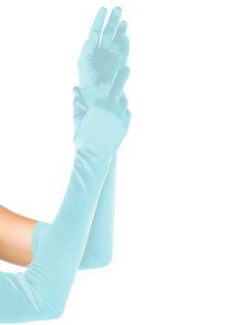 Довгі атласні рукавички Leg Avenue Extra Long Satin Gloves, One Size, світло-блакитні фото і опис