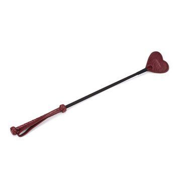 Шлепалка-сердечко Liebe Seele Wine Red Riding Crop with Heart-Shape Tip, натуральная кожа фото и описание