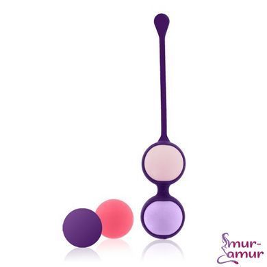 Набор вагинальных шариков Rianne S: Pussy Playballs Nude, масса 15, 25, 35, 55г, монолит, косметичка