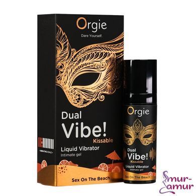 Рідкий вібратор Orgie Dual Vibe! Sex On The Beach Kissable Liquid Vibrator, 15 мл фото і опис