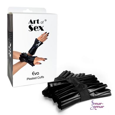 Плиссированные манжеты на руки Art of Sex - Eva, цвет черный фото и описание