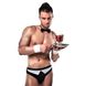 Чоловічий еротичний костюм офіціанта Passion 020 SLIP black S/M: трусики, метелик, манжети фото