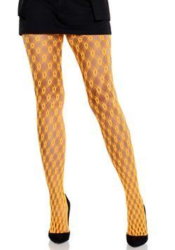 Колготки Leg Avenue Eyelet Net Tights Neon Orange One Size фото и описание