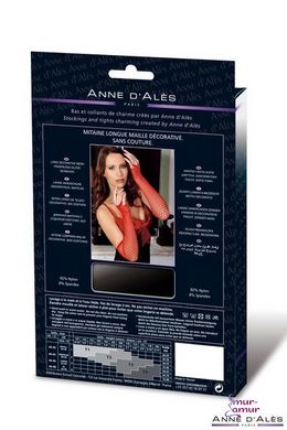 Митенки сетка Anne De Ales Red фото и описание
