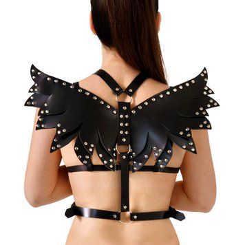 Жіноча портупея Art of Sex - Wings чорна L-2XL, екошкіра фото і опис