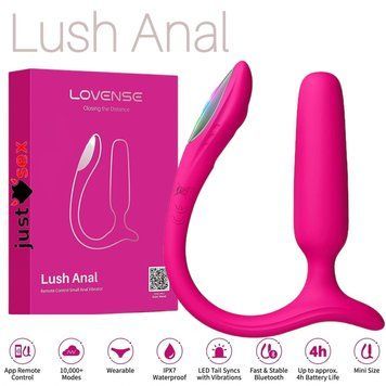 Анальна смарт-вібропробка Lovense Lush Anal, дуже потужна, LED-підсвітка фото і опис