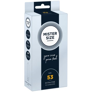 Презервативы Mister Size - pure feel - 53 (10 condoms), толщина 0,05 мм фото и описание