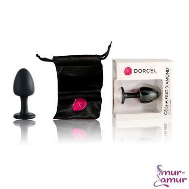 Анальная пробка Dorcel Geisha Plug Diamond L с шариком внутри, создает вибрации, макс. диаметр 4 см