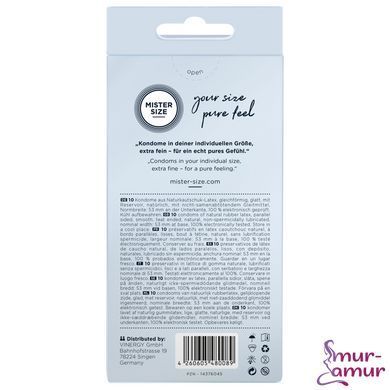 Презервативи Mister Size - pure feel - 53 (10 condoms), товщина 0,05 мм