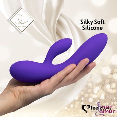 Гнучкий вібратор кролик з двома моторами FeelzToys Lea Rabbit Vibrator Medium Purple фото і опис