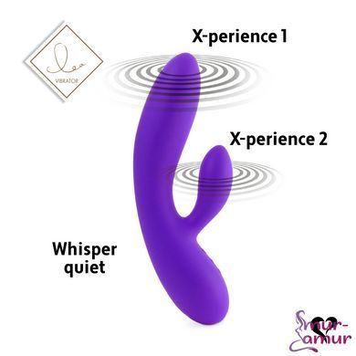 Гнучкий вібратор кролик з двома моторами FeelzToys Lea Rabbit Vibrator Medium Purple фото і опис