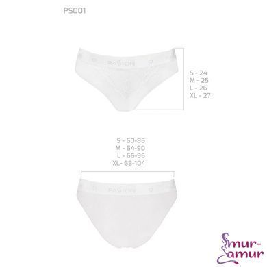 Трусики з широкою гумкою і мереживом Passion PS001 PANTIES XL, white фото і опис