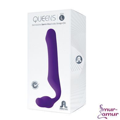 Безремінний страпон Adrien Lastic Queens L, регульований вигин, діаметр 3,8 см фото і опис