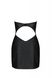 Мини-платье из экокожи Passion Celine Chemise 6XL/7XL black, шнуровка, трусики в комплекте фото