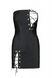 Мини-платье из экокожи Passion Celine Chemise 6XL/7XL black, шнуровка, трусики в комплекте фото