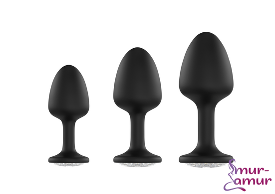 Анальная пробка Dorcel Geisha Plug Diamond L с шариком внутри, создает вибрации, макс. диаметр 4 см