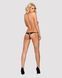 Кружевные танга с двумя отверстиями Obsessive 831-THC-1 crotchless thong L/XL, черные, бантики фото