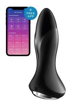 Анальная смарт-вибропробка с жемчужным массажем Satisfyer Rotator Plug 1+ Black фото и описание