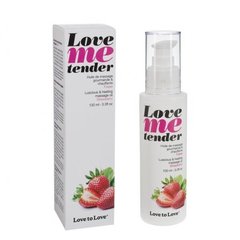 Масажне масло Love To Love LOVE ME TENDER Strawberry (100 мл) натуральне без консервантів фото і опис