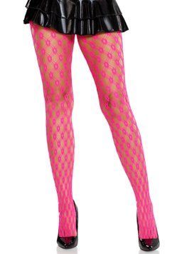 Колготки Leg Avenue Eyelet Net Tights Neon Pink One Size фото и описание