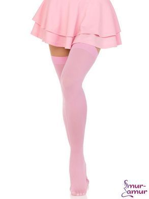 Щільні непрозорі панчохи Leg Avenue Opaque Nylon Thigh Highs Pink, One Size фото і опис
