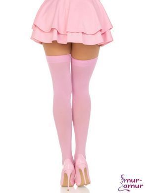 Щільні непрозорі панчохи Leg Avenue Opaque Nylon Thigh Highs Pink, One Size фото і опис