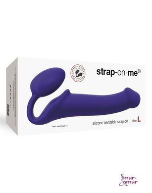 Безремневой страпон Strap-On-Me Violet L, полностью регулируемый, диаметр 3,7см фото и описание