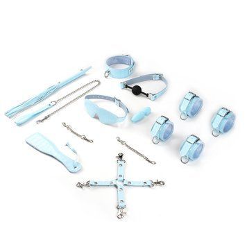 БДСМ-набір для початківців Liebe Seele Macaron 9pcs Bondage Kit-Mint, 9 предметів, мініванд фото і опис