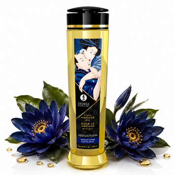 Масажна олія Shunga Seduction &ndash; Midnight Flower (240 мл), натуральна, зволожувальна фото і опис