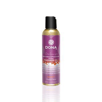 Массажное масло DONA Massage Oil SASSY - TROPICAL TEASE (110 мл) с феромонами и афродизиаками фото і опис